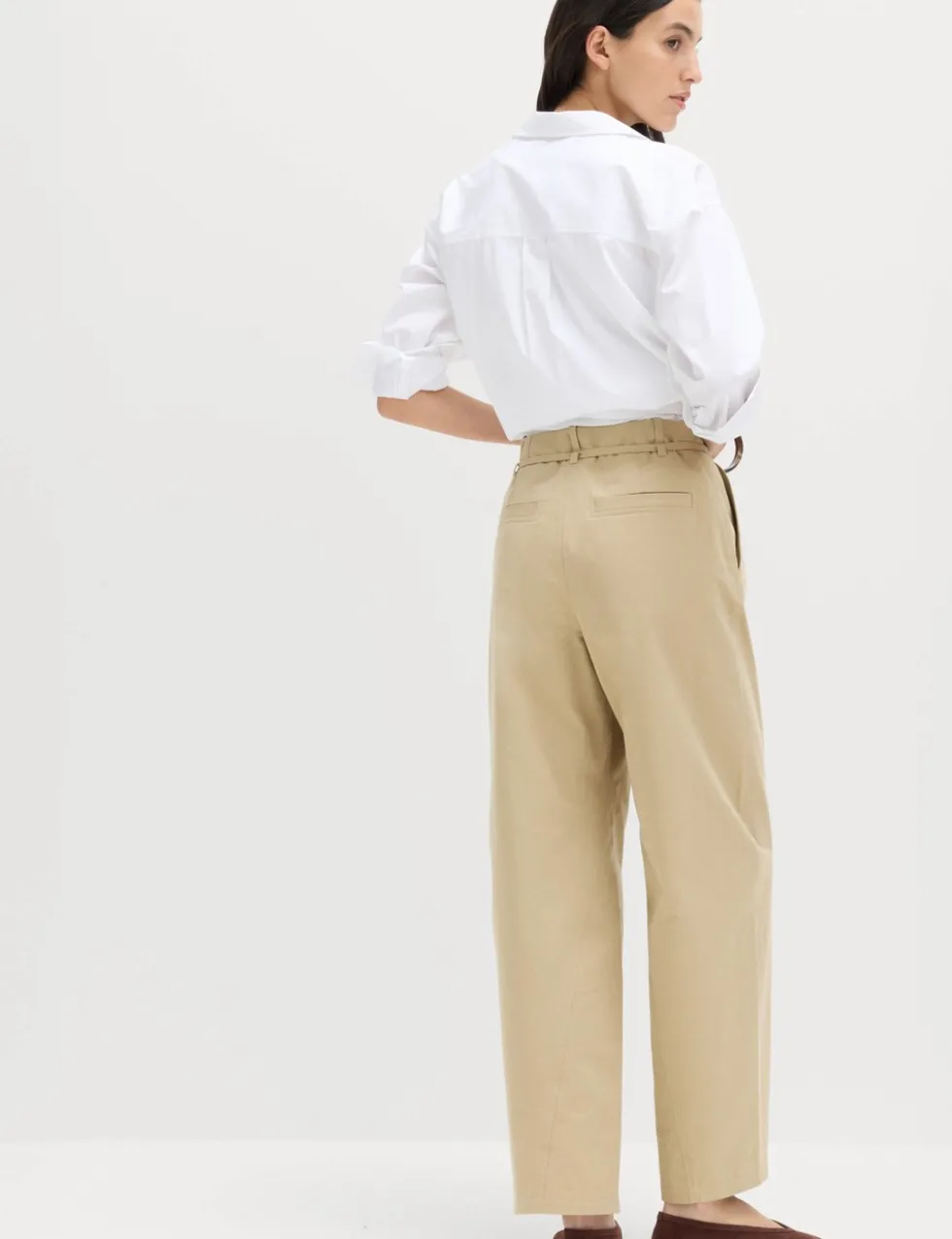 Pure Cotton Barrel Leg Trousers