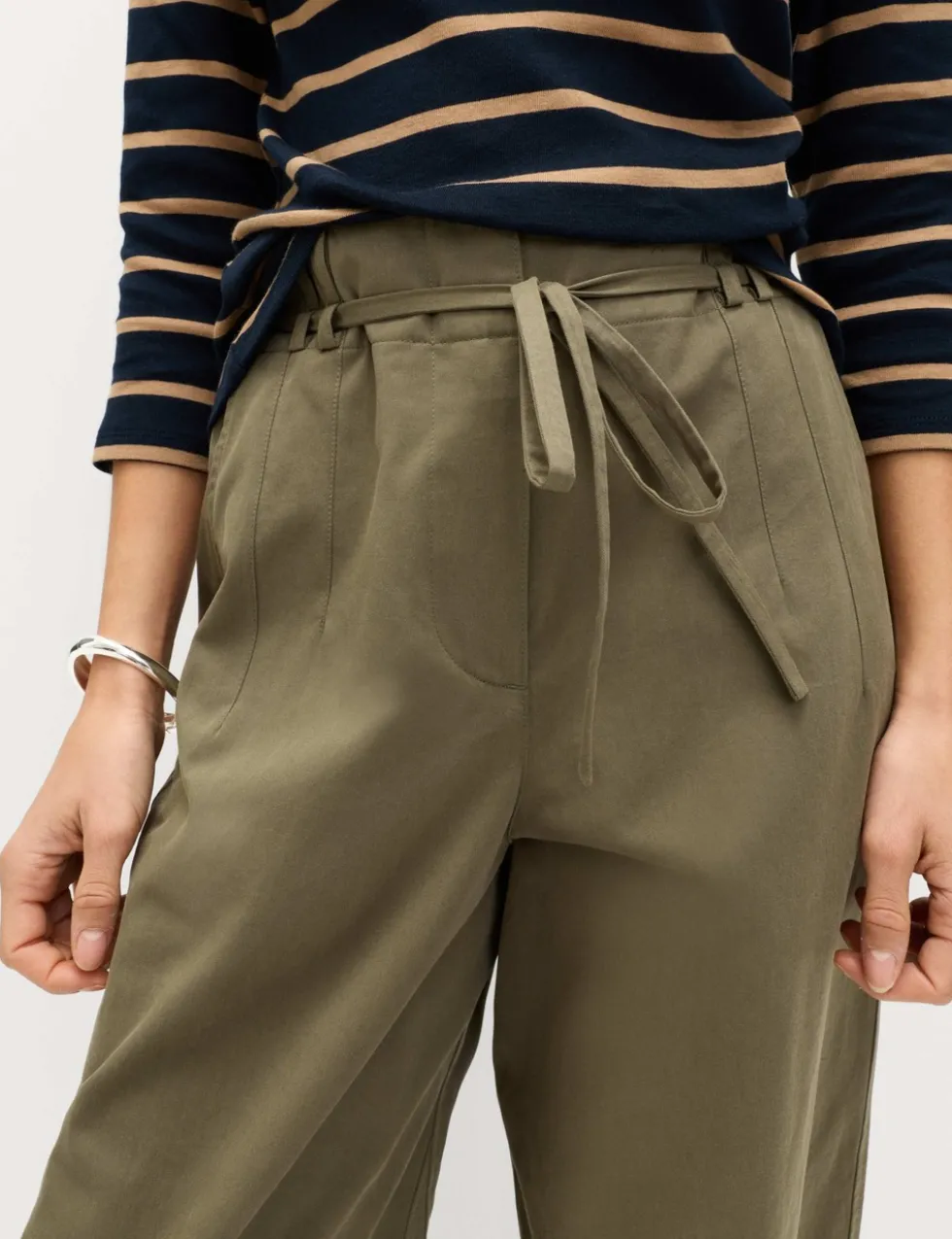 Pure Cotton Barrel Leg Trousers