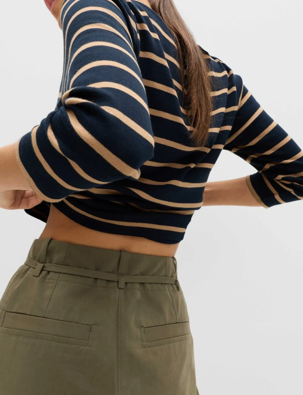 Pure Cotton Barrel Leg Trousers