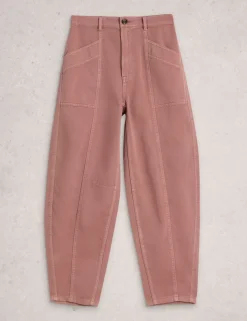 Pure Cotton Barrel Leg Trousers