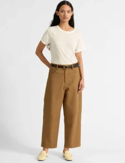 Pure Cotton Barrel Leg Trousers