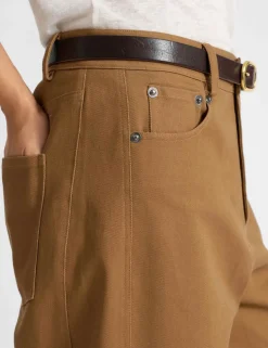 Pure Cotton Barrel Leg Trousers