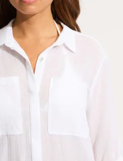 Pure Cotton Beach Cover Up Shirt