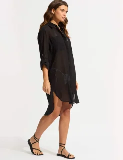 Pure Cotton Beach Cover Up Shirt