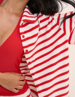 Pure Cotton Beach Towelling Striped Shirt