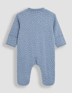 Pure Cotton Bear Applique Zip Sleepsuit (0-12 Mths)