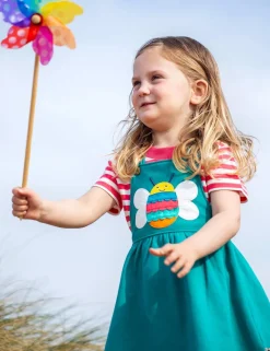 Pure Cotton Bee Applique Pinafore Dress (3 Mths-8 Yrs)
