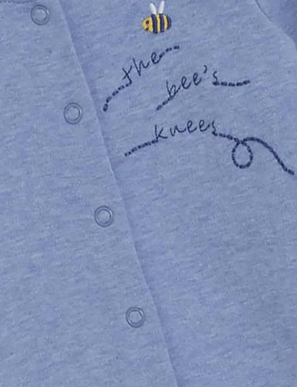 Pure Cotton Bee Embroidered Sleepsuit (0-12 Mths)