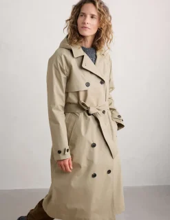 Pure Cotton Belted Double Breasted Trench Coat