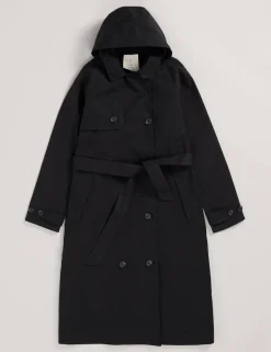 Pure Cotton Belted Double Breasted Trench Coat