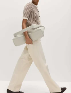 Pure Cotton Belted Straight Leg Trousers
