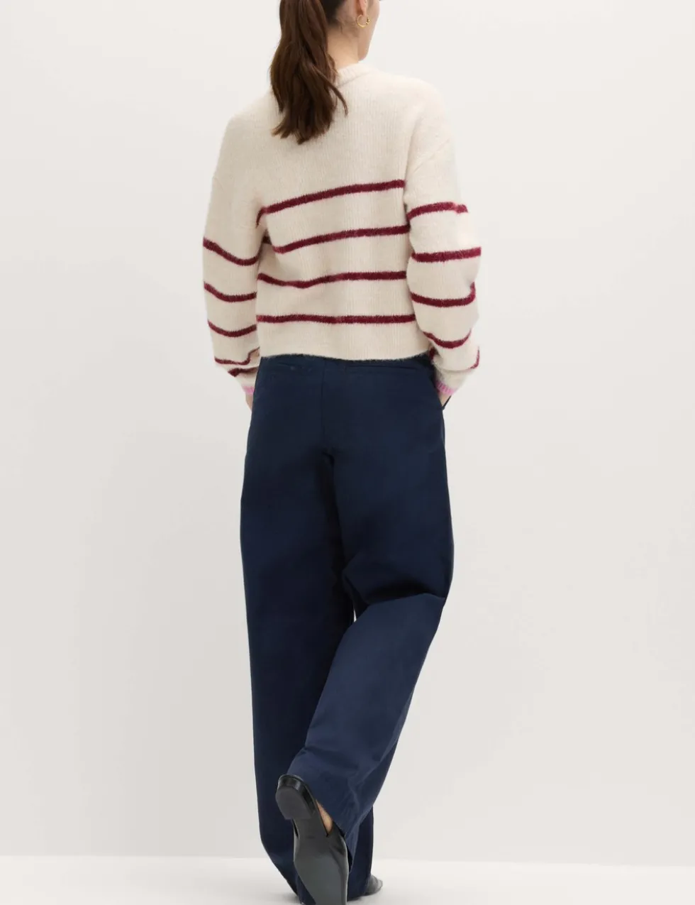 Pure Cotton Belted Straight Leg Trousers