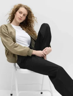 Pure Cotton Belted Straight Leg Trousers