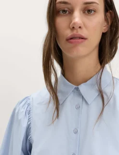 Pure Cotton Blouson Sleeve Shirt