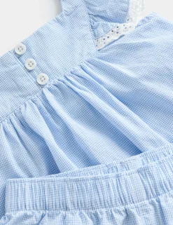 Pure Cotton Blue Stripe Shortie Pyjamas (1-8 Yrs)