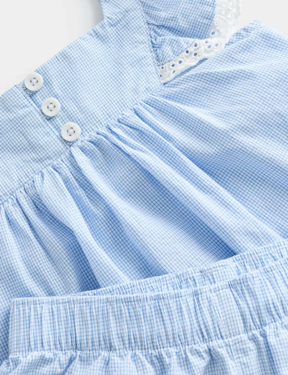 Pure Cotton Blue Stripe Shortie Pyjamas (1-8 Yrs)