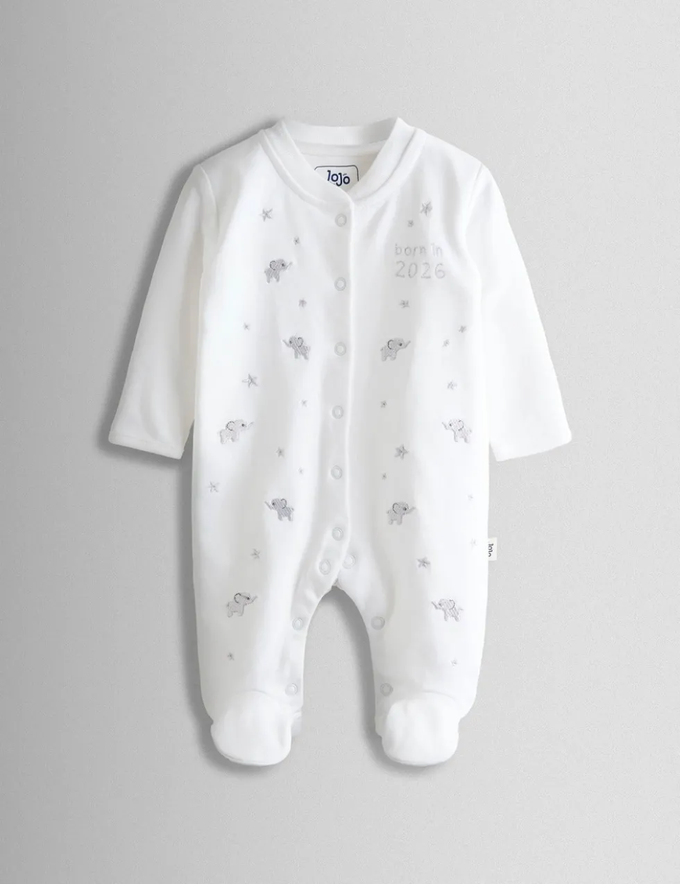 Pure Cotton Born in 26½lbs26 Elephant Sleepsuit (5lbs-6 Mths)