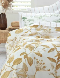 Pure Cotton Botanical Ochre Bedding Set