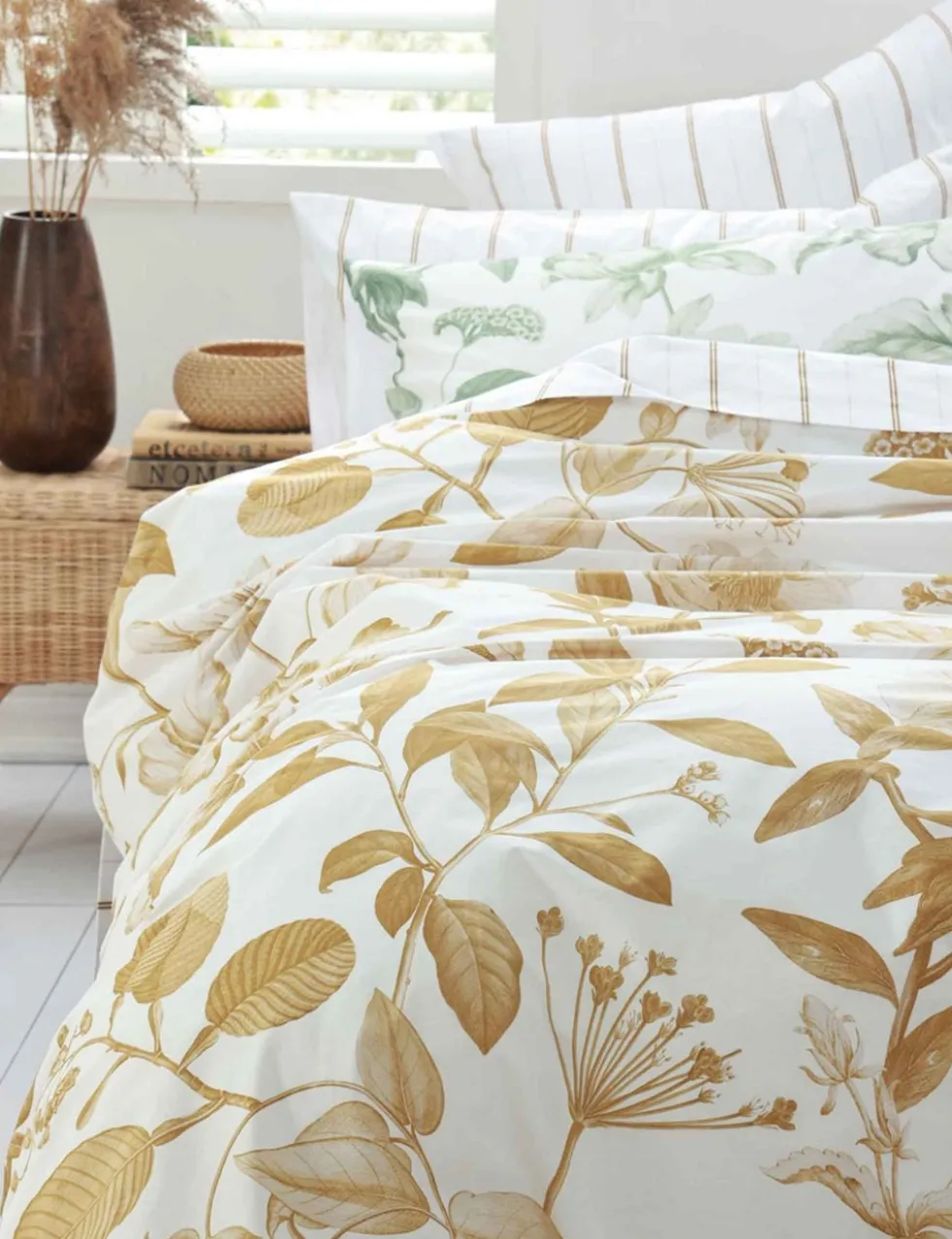Pure Cotton Botanical Ochre Bedding Set