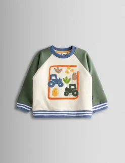 Pure Cotton Bouclé Tractor Sweatshirt (6 Mths-6 Yrs)