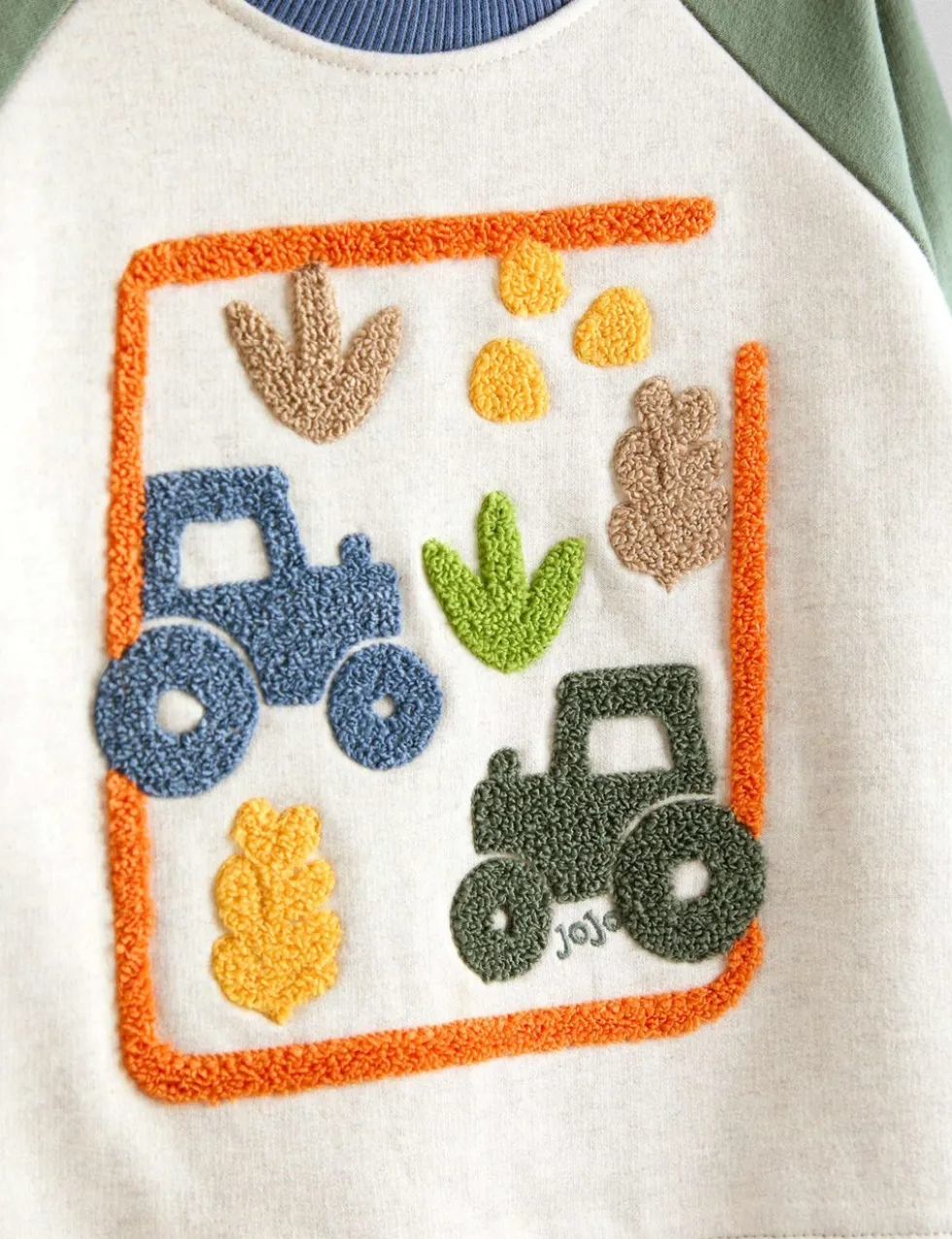 Pure Cotton Bouclé Tractor Sweatshirt (6 Mths-6 Yrs)