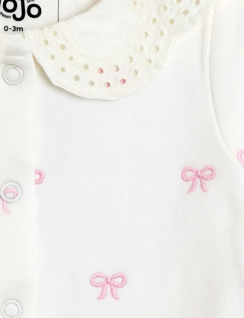 Pure Cotton Bow Sleepsuit (7lbs-18 Mths)