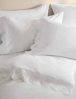 Pure Cotton Broderie Anglaise Bedding Set