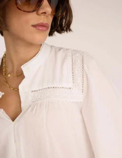 Pure Cotton Broderie Blouse