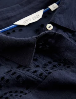 Pure Cotton Broderie Button Through Shirt