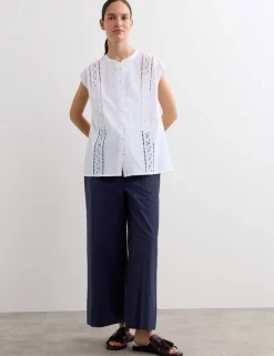 Pure Cotton Broderie Detail Top