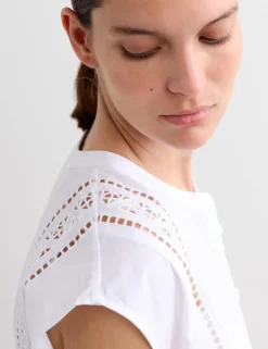 Pure Cotton Broderie Detail Top