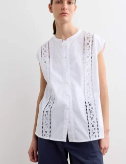Pure Cotton Broderie Detail Top