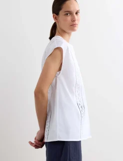 Pure Cotton Broderie Detail Top