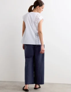 Pure Cotton Broderie Detail Top