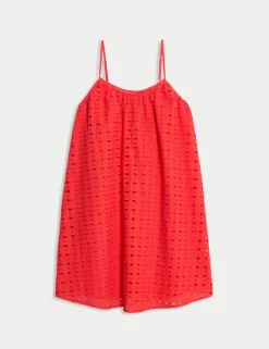 Pure Cotton Broderie Dress (2-16 Yrs)