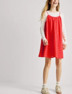 Pure Cotton Broderie Dress (2-16 Yrs)