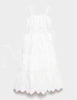 Pure Cotton Broderie Maxi Dress (6-16 Yrs)