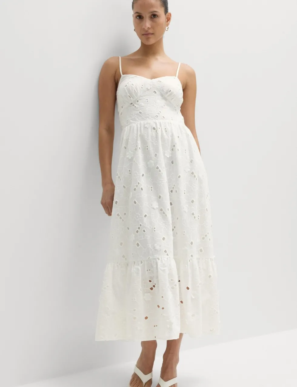 Pure Cotton Broderie Midaxi Cami Dress