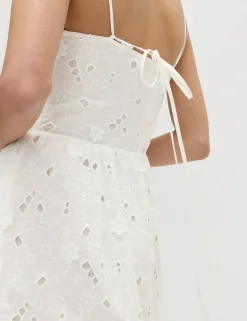 Pure Cotton Broderie Midaxi Cami Dress