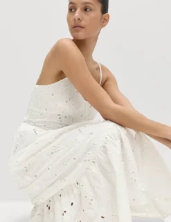 Pure Cotton Broderie Midaxi Cami Dress
