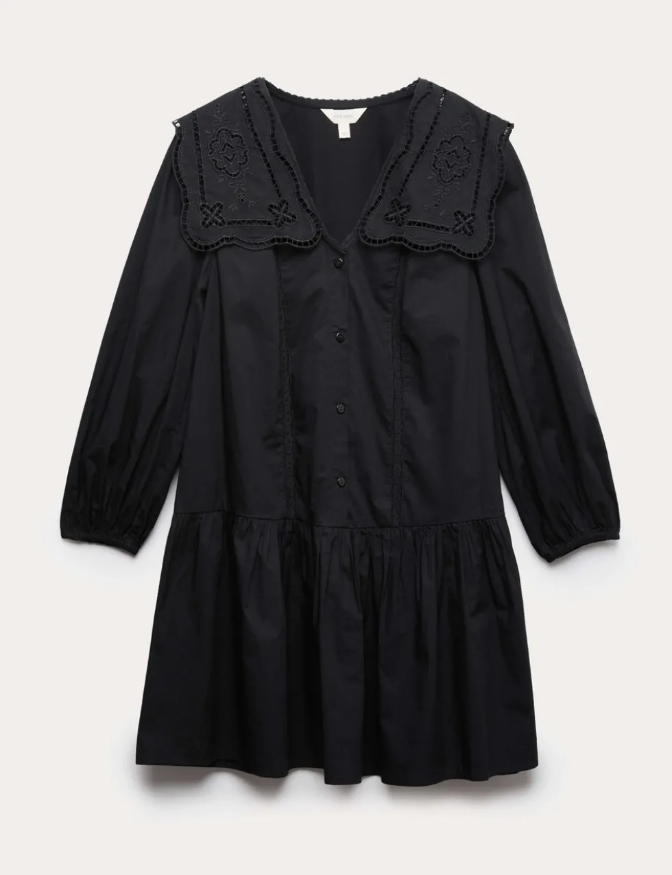 Pure Cotton Broderie Midi Smock Dress