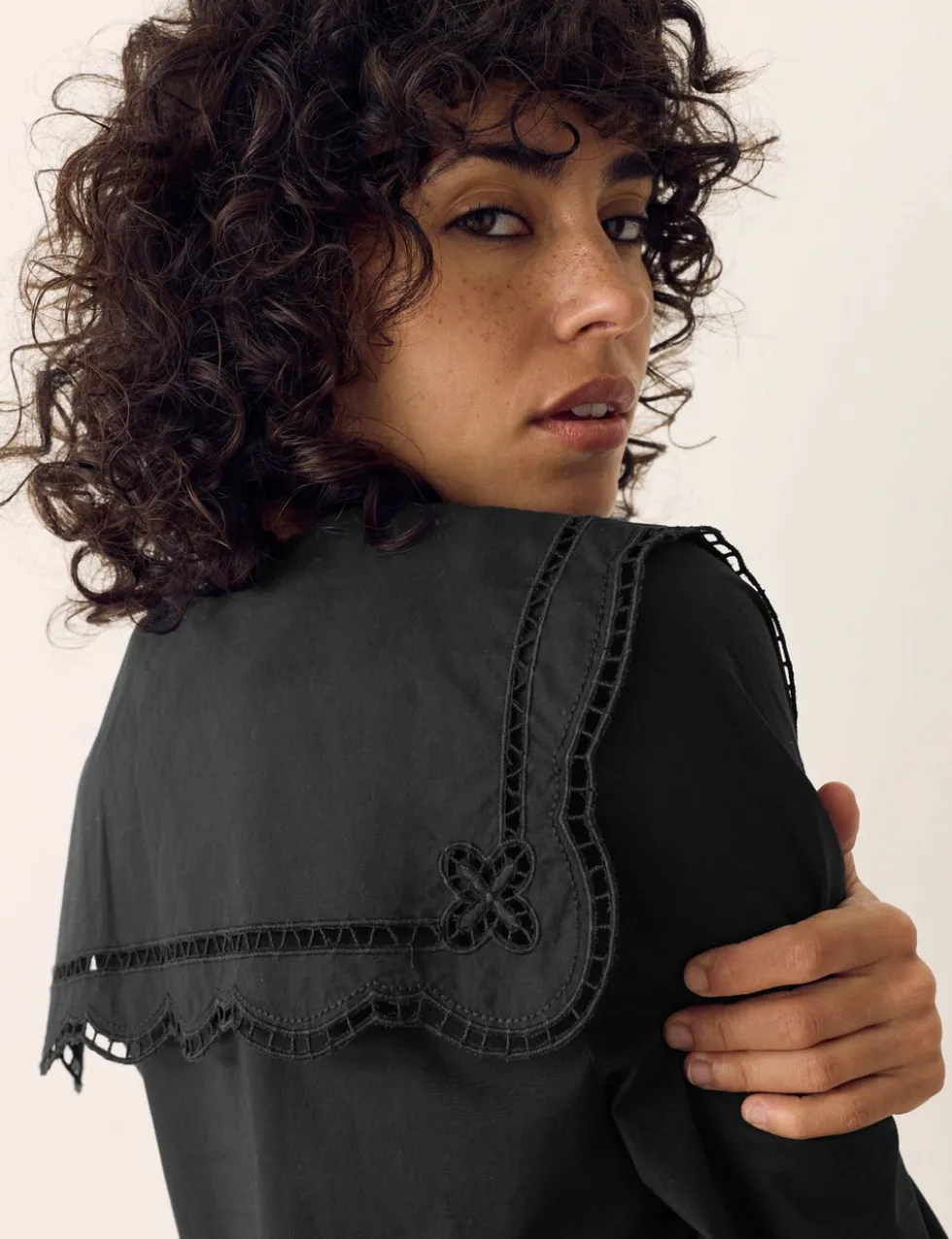 Pure Cotton Broderie Midi Smock Dress