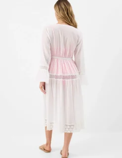 Pure Cotton Broderie Midi Relaxed Kimono