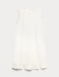 Pure Cotton Broderie Mini Shift Dress