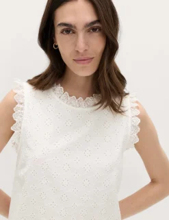 Pure Cotton Broderie Mini Shift Dress