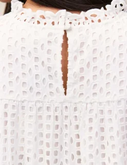 Pure Cotton Broderie Mini Shift Dress