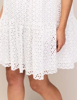 Pure Cotton Broderie Mini Shift Dress