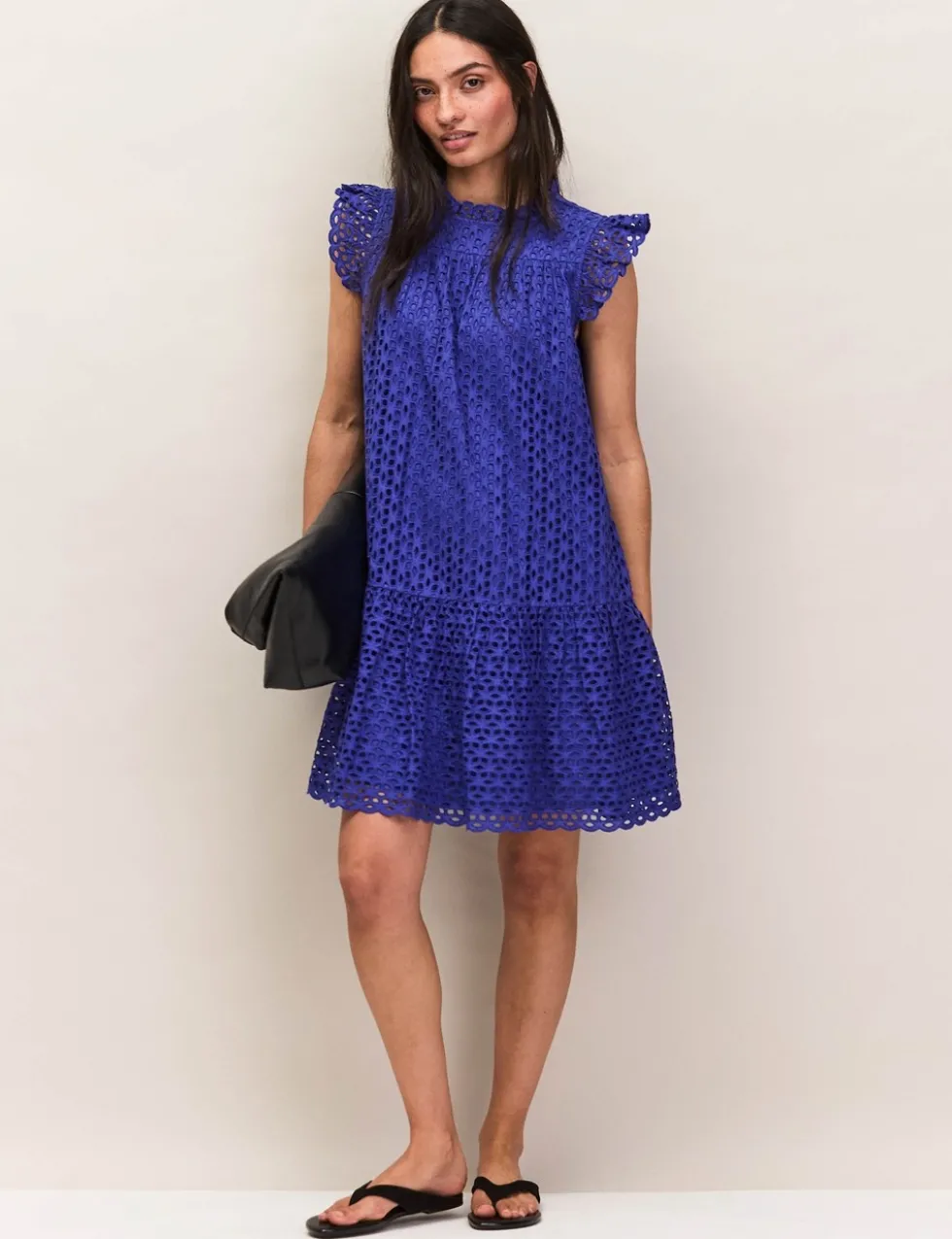 Pure Cotton Broderie Mini Shift Dress