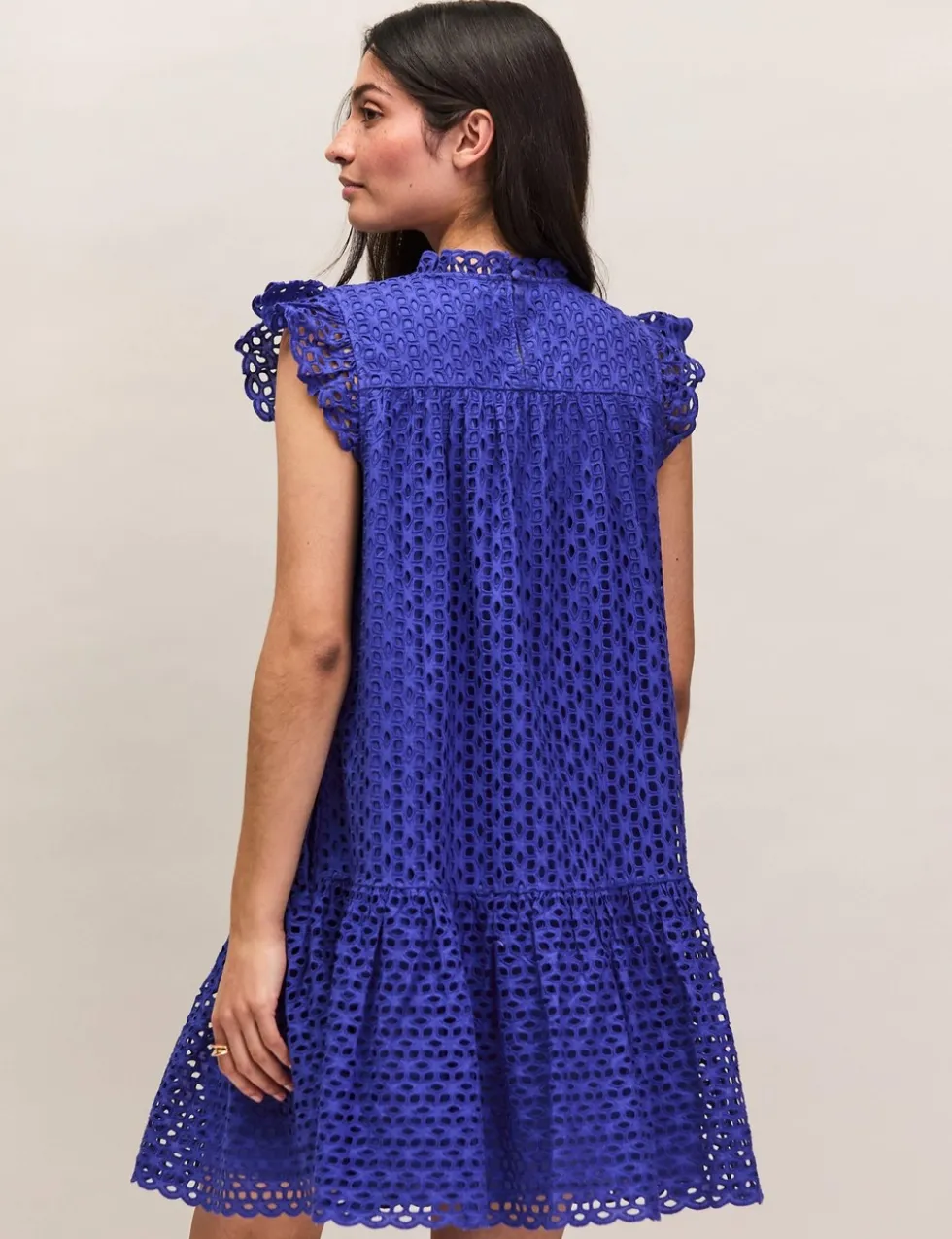 Pure Cotton Broderie Mini Shift Dress