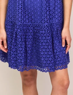 Pure Cotton Broderie Mini Shift Dress